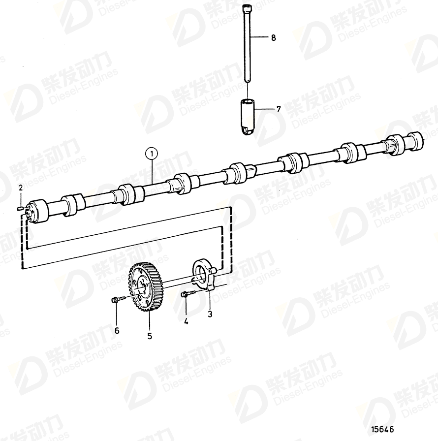 VOLVO Camshaft 1543704 Drawing